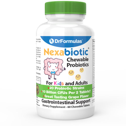 DrFormulas Dental Probiotics for Kids and Adults | 20 Multi Strains for Oral and Gut Health, 10 Billion CFUs, 60 Chewables