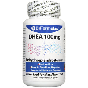 DrFormulas DHEA 100mg Booster for Women and Men Supplements | Dehydroepiandrosterone Pills for Androgen Support, 30 Capsules (not Cream or Gel)