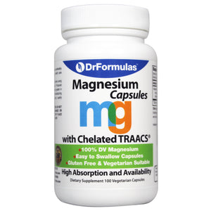 DrFormulas Magnesium Glycinate 400 mg for Women, Men, Kids Supplement with Chelated TRAACS Magnesium Bisglycinate Capsules for High Absorption, 30 Day Supply