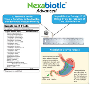 Nexabiotic® Advanced - Dr. formulated Best Probiotics for Women and Men with Prebiotics (30 Capsules)
